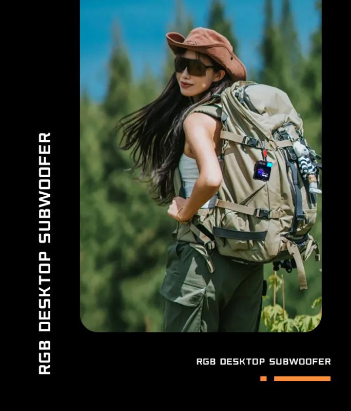 Portable outdoor mini Bluetooth speaker with display frequency lyrics, Bluetooth 5.4, zinc alloy shell, 8G memory card, mobile phone screen sharing, small size and high volume, suitable for parties, festivals, cycling, outdoor sports, outdoor travel - Dupengda