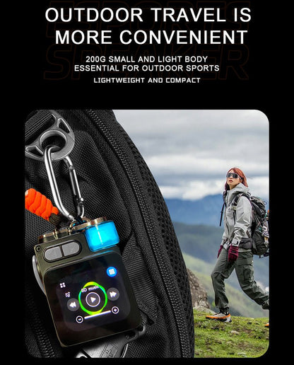 Portable outdoor mini Bluetooth speaker with display frequency lyrics, Bluetooth 5.4, zinc alloy shell, 8G memory card, mobile phone screen sharing, small size and high volume, suitable for parties, festivals, cycling, outdoor sports, outdoor travel - Dupengda