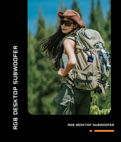 Portable outdoor mini Bluetooth speaker with display frequency lyrics, Bluetooth 5.4, zinc alloy shell, 8G memory card, mobile phone screen sharing, small size and high volume, suitable for parties, festivals, cycling, outdoor sports, outdoor travel - Dupengda